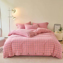 Gingham Bedding Set - Purple