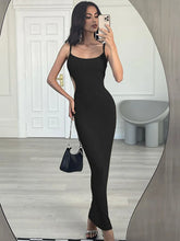 Skinny Bodycon Side Cut Out Spaghetti Strap Party Summer Maxi Dress
