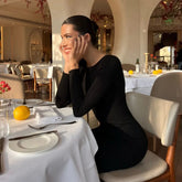 Long Sleeve Knit High Waist Casual Fashion Elegant Stylish Charming Maxi Dress