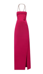 HALTER STRAPLESS MAXI DRESS IN PINK