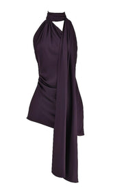 NIGHT SHADE WRAP NECK DRESS