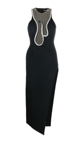 HALTER BANDANGE MIDI DRESS