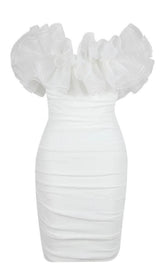 BODYCON BACKLESS MINI DRESS IN WHITE