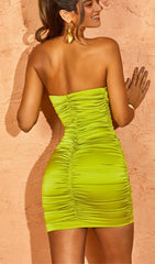 STRAPLESS MINII DRESS IN GREEN
