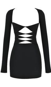 CLOSE-FITTING MINI DRESS IN BLACK