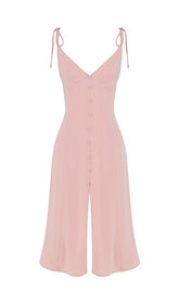 SLIPT MIDI SUN DRESS IN BLUSH PINK