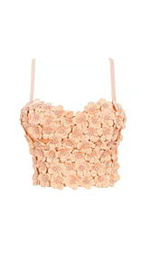 OLSC KHAKAI FLOWER CORSET TOP