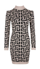 LONG SLEEVE HIGH COLLAR DRESS