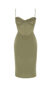 ZEE OLIVE SLIP DRESS
