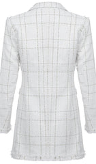 WHITE TEMPERAMENT SUIT DRESS