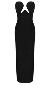 THEODORA BLACK MAXI BANDAGE DRESS