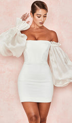 IVORY STRAPLESS TUBE DRESS