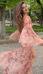 MAXI SKIRT SET IN ROSE SILK