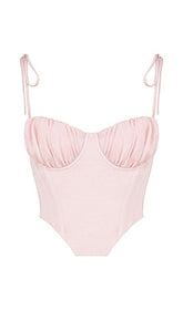 LACE PARTY SUPER SHORT SLEEVELESS TOP