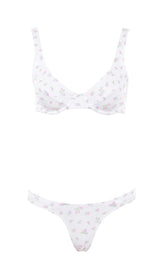 WHITE FLORAL PRINT BIKINI