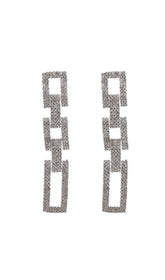 SILVER DIAMANTE CHAIN DROP EARRINGS