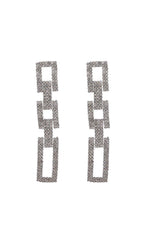 SILVER DIAMANTE CHAIN DROP EARRINGS