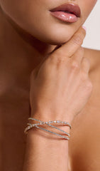 GOLD MULTI LAYERED DIAMANTE BRACELE