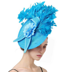 BLUE ELEGANT FEATHER FASCINATORS