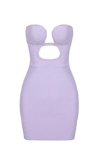 BANDEAU BANDAGE MINI DRESS IN LILAC