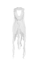 PLUNGE MESH TOP IN WHITE