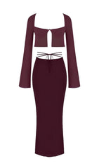 PRUNE CUTOUT SWIMSUIT