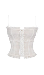 IVORY SEQUIN PLEAT CORSET