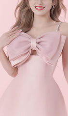 SLING BOW A-LINE MINI DRESS