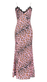 SPAGHETTI STRAP STRIPE MAXI DRESS IN PINK