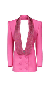 CUTOUT CRYSTAL-EMBELLISHED MINI DRESS IN PINK