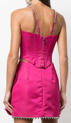 PATCHWORK DIAMOND HEART TWO PIECE SET IN RED