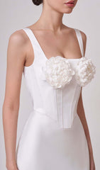 ROSES EMBELISHED CORSET TWO PIECES SET