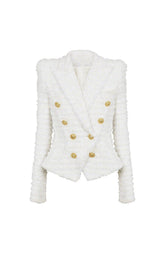 TWEED DOUBLE-BREASTED BUTTON BLAZER& PANT SET