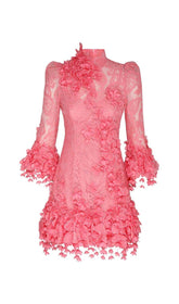 HIGH TIDE LACE MINI DRESS IN RED