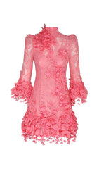 HIGH TIDE LACE MINI DRESS IN RED