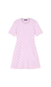 PALE PINK JACQUARD DRESS