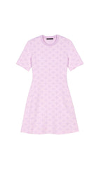 PALE PINK JACQUARD DRESS