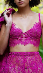 PURPLE LACE BRALETTE JACKET SUIT