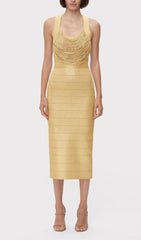 KNIT FRINGE MIDI DRESS