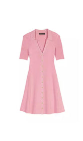 KNIT POLO MINI DRESS