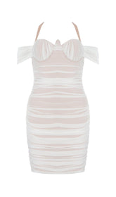 MESH HALTER BODYCON MINI DRESS