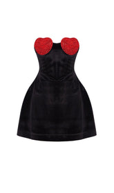 RED CRYSTAL HEART MINI DRESS