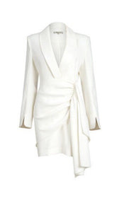 SUIT WRAP DRESS MINI DRESS IN WHITE