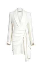 SUIT WRAP DRESS MINI DRESS IN WHITE