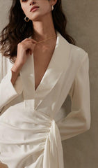 SUIT WRAP DRESS MINI DRESS IN WHITE