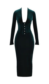 FOREST VELVET CORSET DRESS