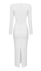 LONG SLEEVE TUBE TOP DRESS IN WHITE