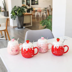 Cute Strawberry Ceramic Mug