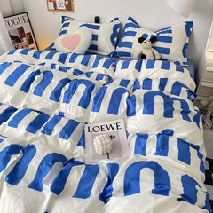 Bold Blue Letter Bedding Set