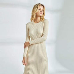 Long Knitted Sweater Dress for Casual Winter Sweater Dress